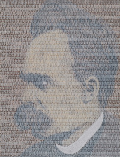 Kopfbilder 11 <strong>Friedrich Nietzsche, 1975</strong><br>Gouache, 65 x 50 cm.