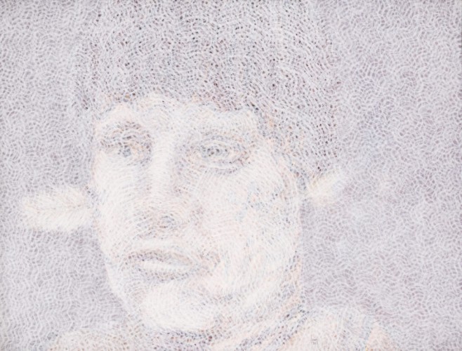 Kopfbilder 8 <strong>Unbekannte Person, 1974</strong><br>Acryl auf Ingres, 48 x 63 cm, C261