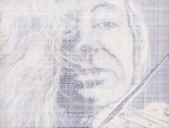 <strong>Unbekannte Person, 1973</strong><br>Acryl auf Ingres, 48 x 63,5 cm, C272