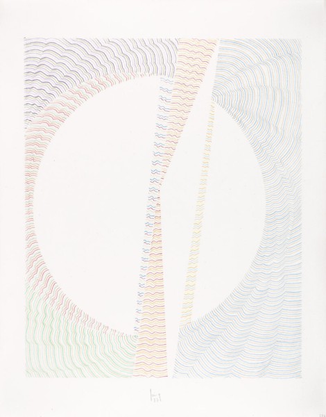 <strong>Sun Dial, 1987</strong><br>Buntstift auf Karton, 40,8 x 32 cm, K272