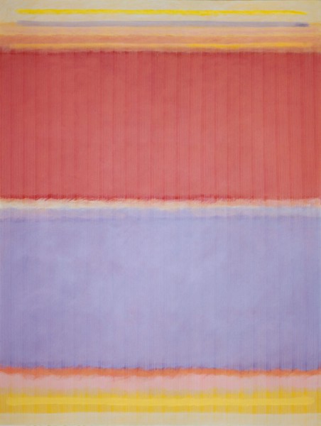 <strong>Sonnenwind, 1984</strong><br>Acry auf Nessel, 242 x 183 cm.