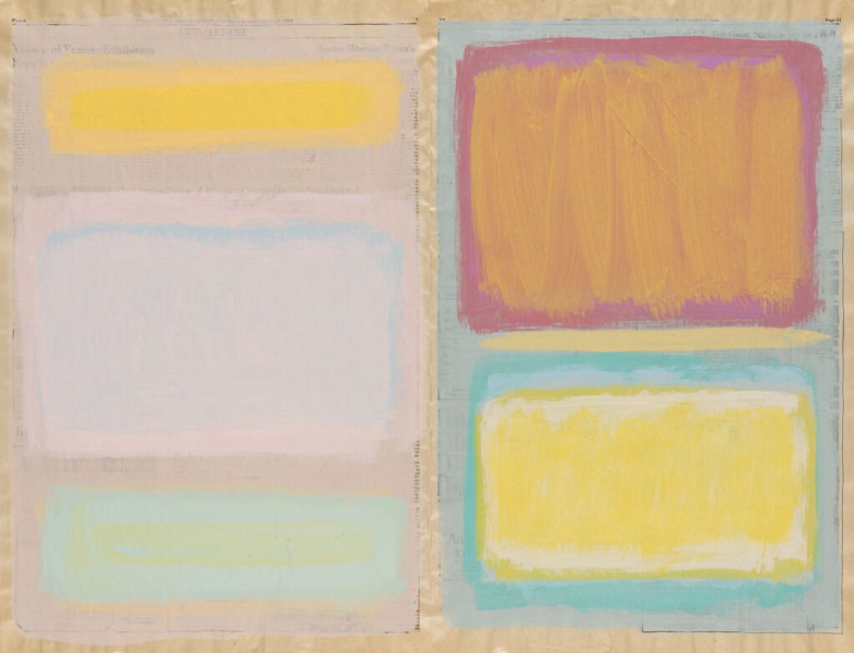 Malerei 5 <strong>o.T., 1997</strong><br>Buntstift auf Karton, 36,4 x 51 cm, B039