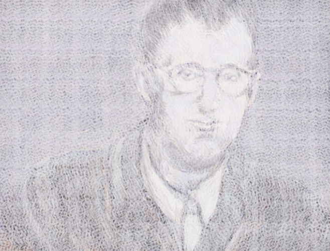 Kopfbilder 10 <strong>Bertolt Brecht, 1973</strong><br>Acryl auf Ingres, 48 x 63 cm, C270