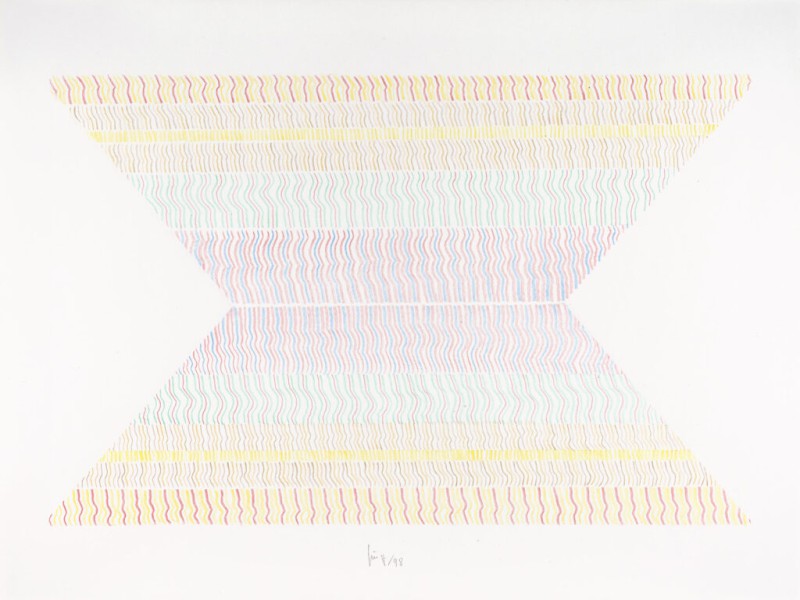Buntstiftzeichnungen 15 <strong>o.T., 1998</strong><br>Buntstift auf Karton, 30 x 40 cm, E011
