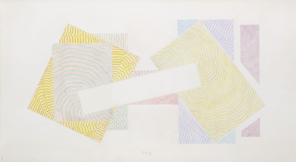 Buntstiftzeichnungen 3 <strong>Raumzeichen, 1989</strong><br>Buntstift auf Karton, 39,8 x 72,3 cm, K754