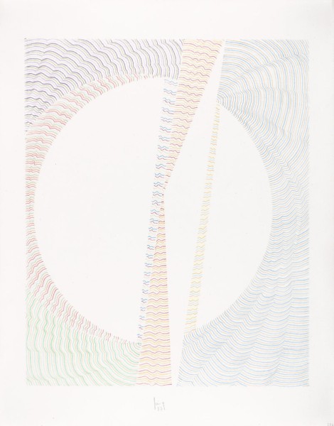 Buntstiftzeichnungen 12 <strong>Sun Dial, 1987</strong><br>Buntstift auf Karton, 40,8 x 32 cm, K272