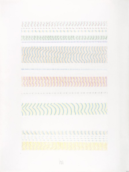 Buntstiftzeichnungen 13 <strong>Holographic Chambers, 1983</strong><br>Buntstift auf Karton, 40 x 30 cm, K419