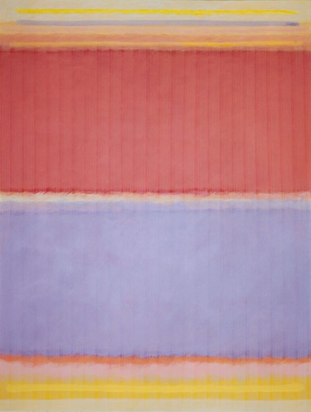 Malerei 11 <strong>Sonnenwind, 1984</strong><br>Acry auf Nessel, 242 x 183 cm.
